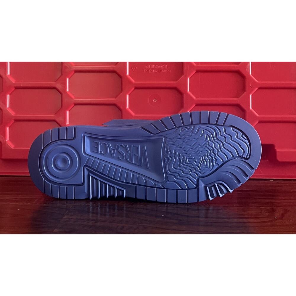 $999 NIB Versace Odissea Blue Leather Low Top Sneaker Shoes Size US 13 Euro 46 D - Picture 8 of 8